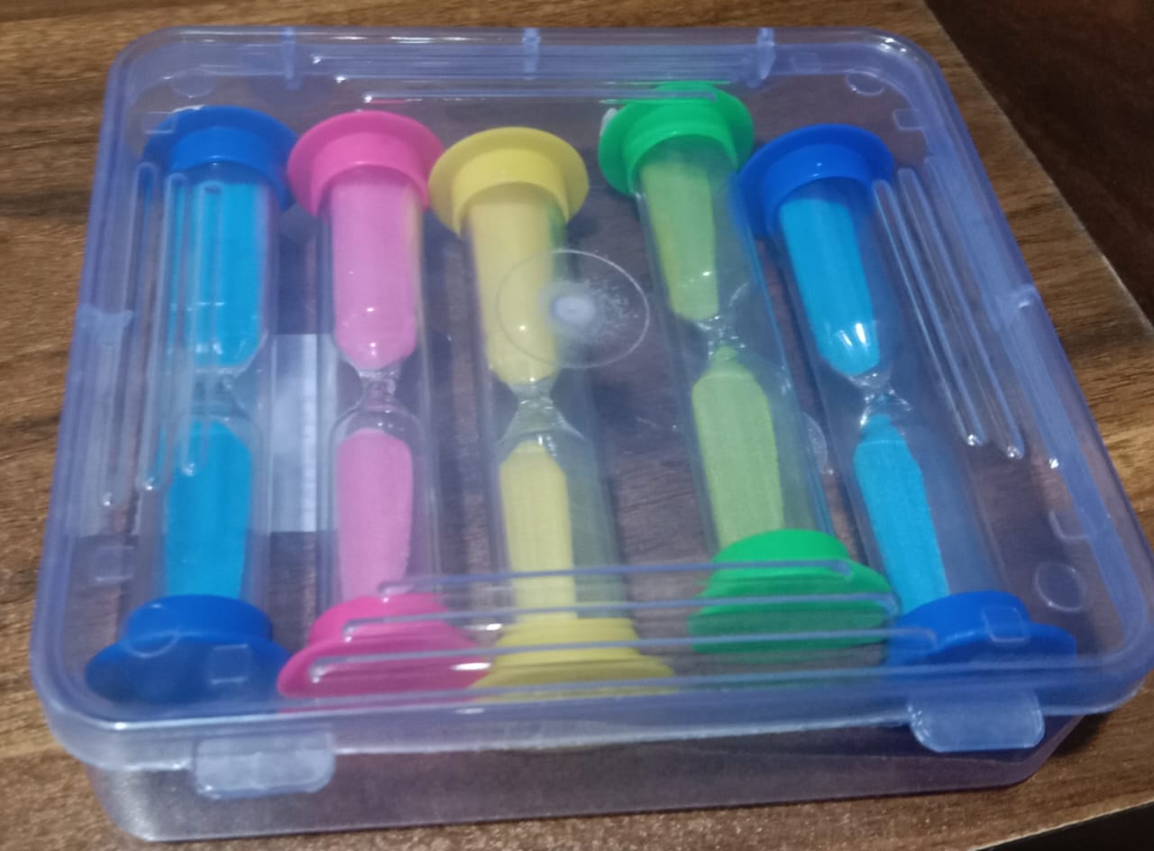8756 Sand Timer Plastic Hourglass, Sand Glass Toy Sand Clock for Kitchen, Office, School and Brushing Teeth for Bathroom Timer Clock Children Hourglass Sand glass Toothbrush Household Sand Clock (3 Min Approx / 5 pc) 8756 Sand Timer Plastic Hourglass, Sand Glass Toy Sand Clock for Kitchen, Office, School and Brushing Teeth for Bathroom Timer Clock Children Hourglass Sand glass Toothbrush Household Sand Clock (3 Min Approx / 5 pc)